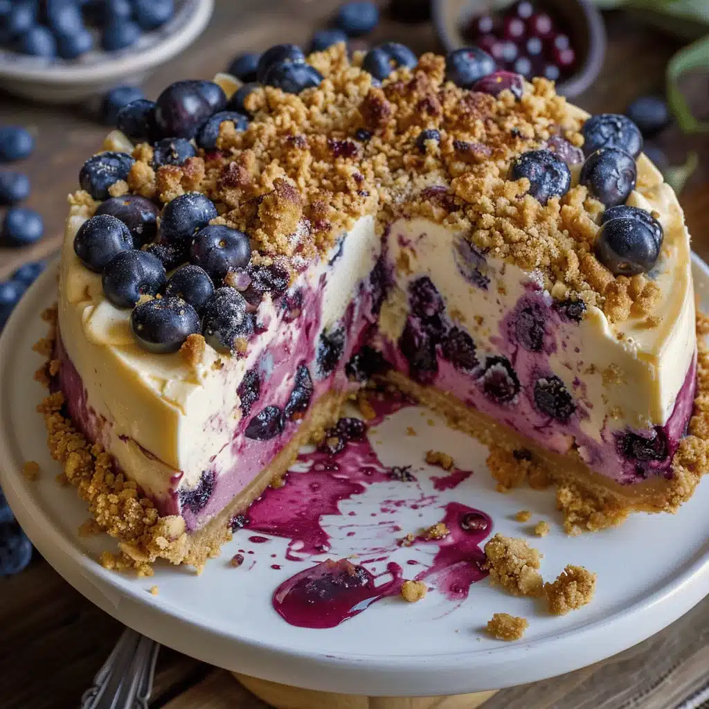 blueberry crumble cheesecake - featured image