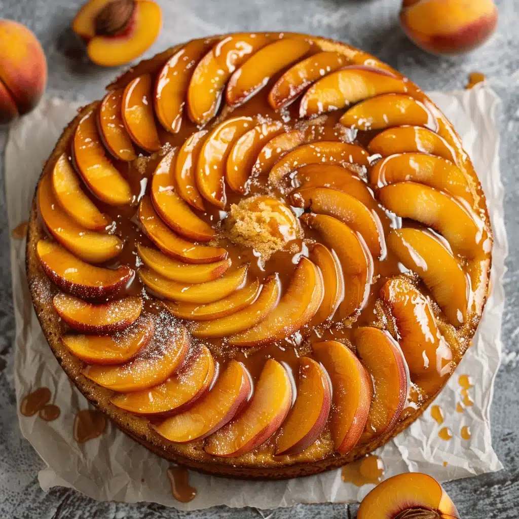 Bourbon Peach Upside Down Cake - featured image