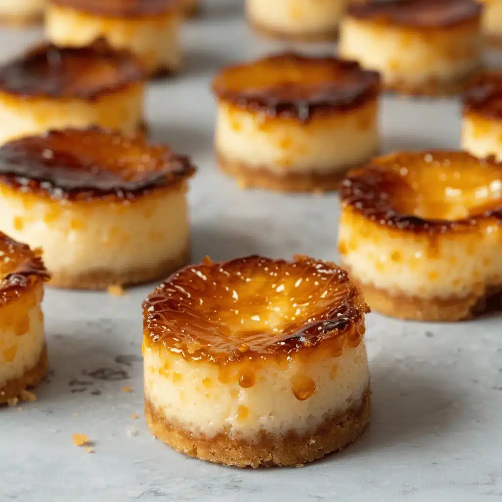 caramelized crème brûlée cheesecake bites - featured image