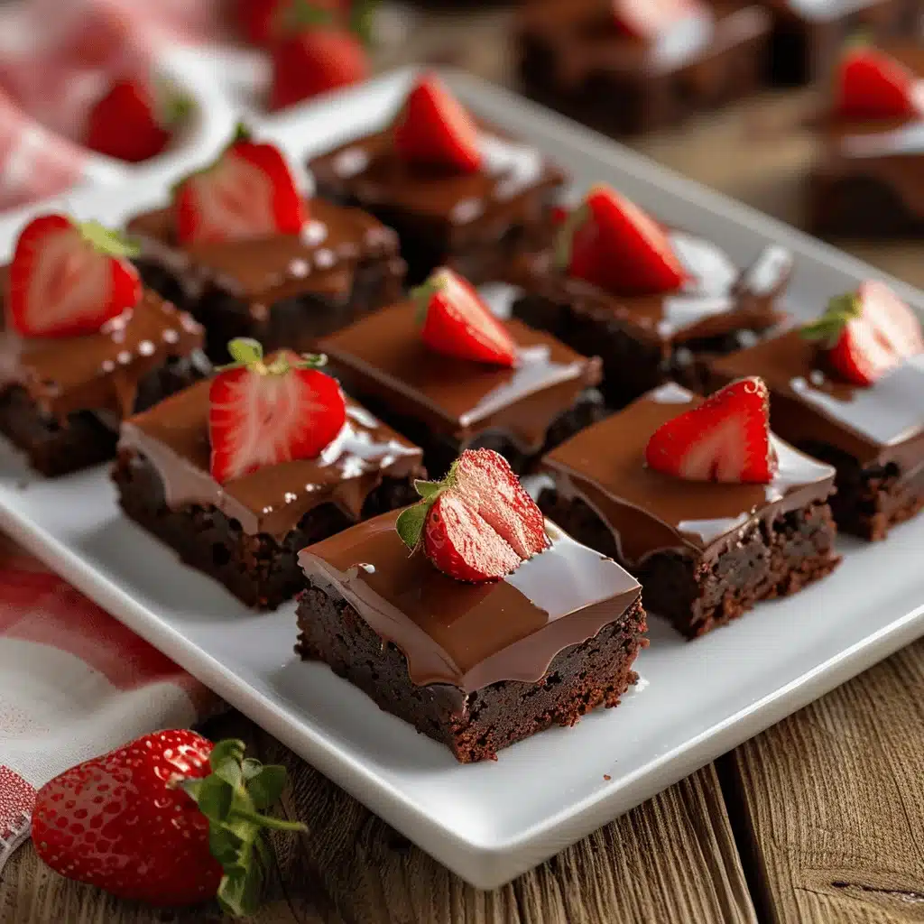 chocolate covered strawberry brownies - featured image