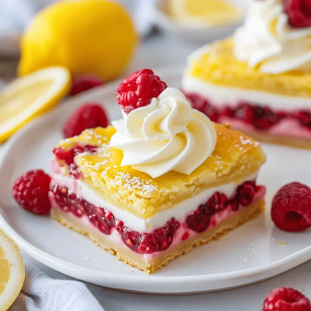 lemon raspberry bars - featured image