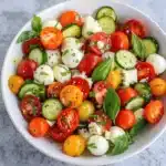 Tomato Cucumber Mozzarella Salad - featured image