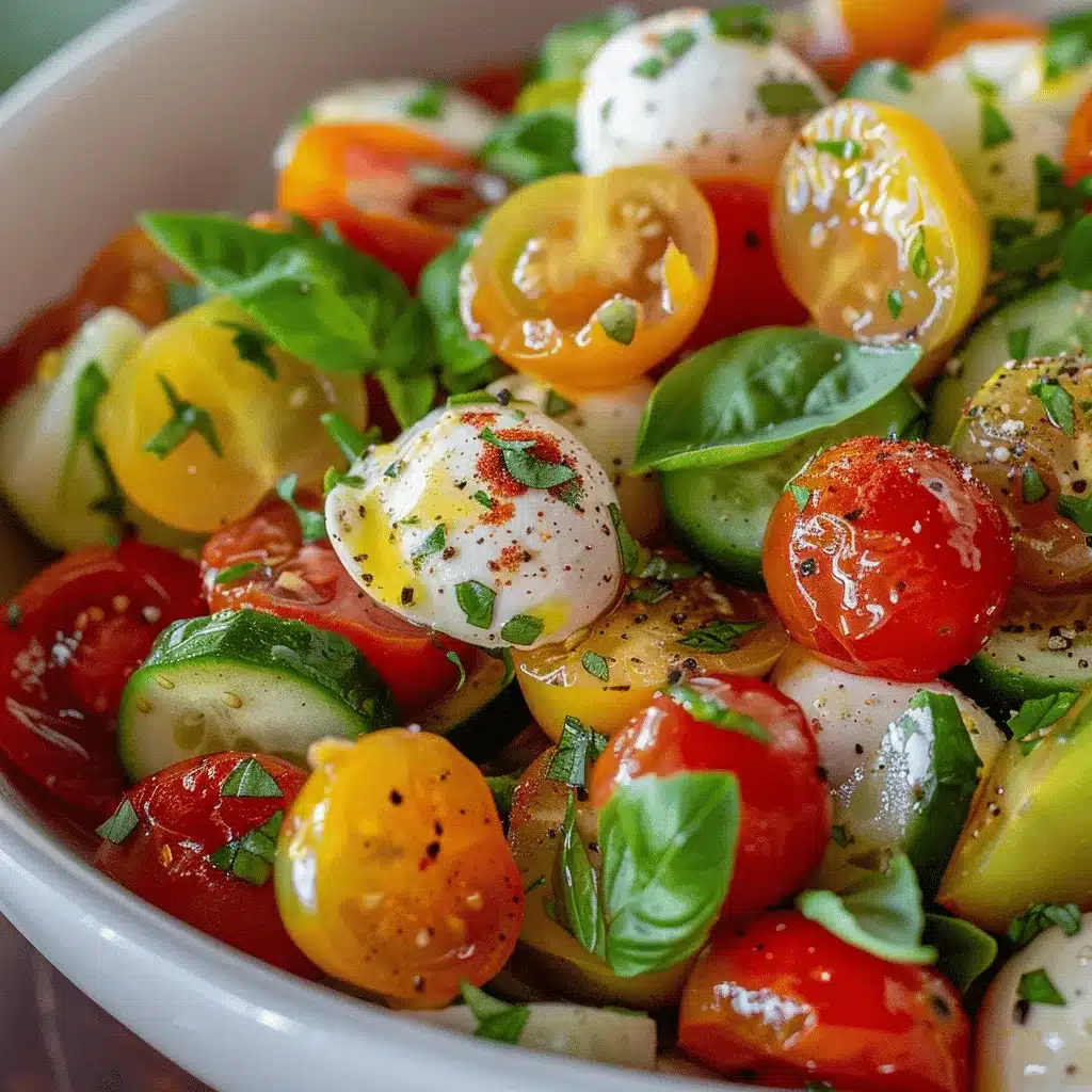 Tomato Cucumber Mozzarella Salad preparation steps