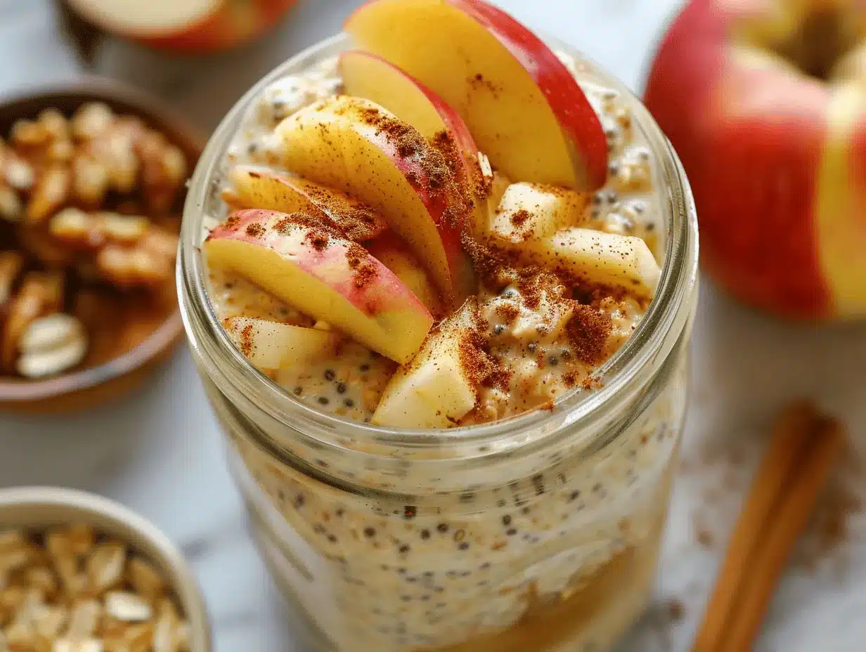 apple cinnamon overnight oats preparation steps