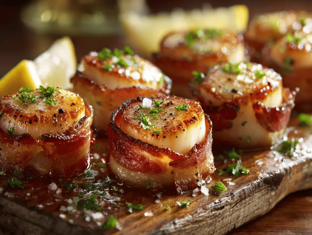 bacon-wrapped scallops - featured image