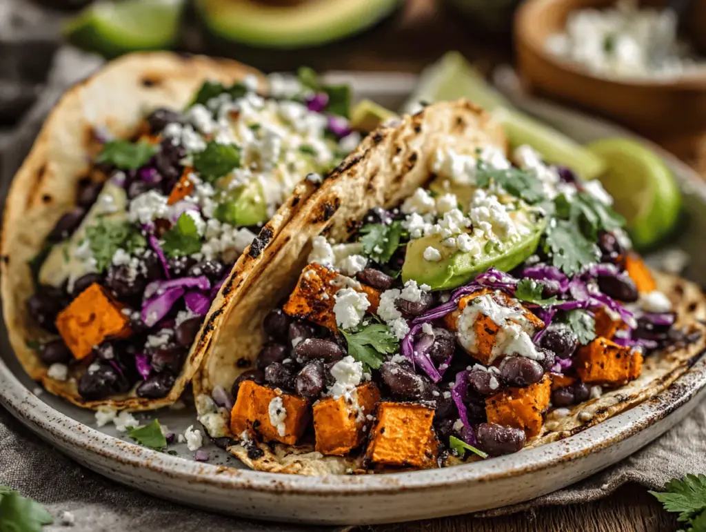 black bean sweet potato tacos - featured image