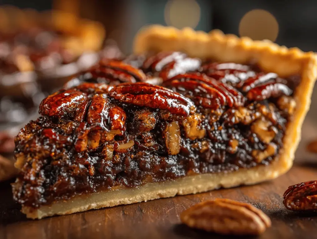 bourbon chocolate chili pecan pie - featured image