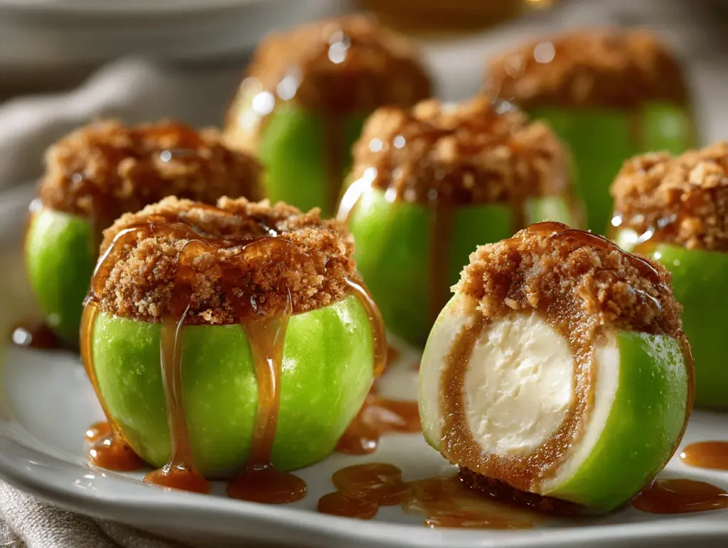 caramel apple cheesecake bites - featured image