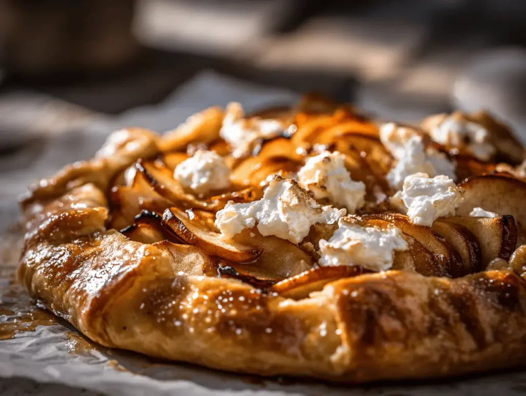 caramelized apple goat cheese galette - featured image