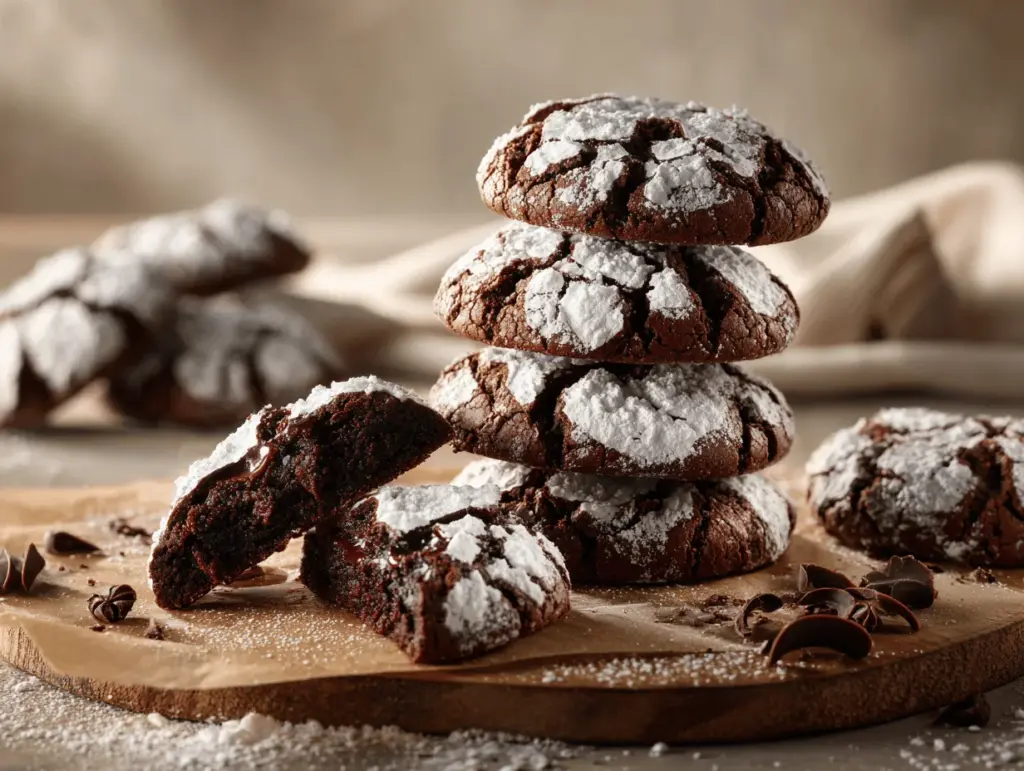chocolate crinkle cookies - featured image