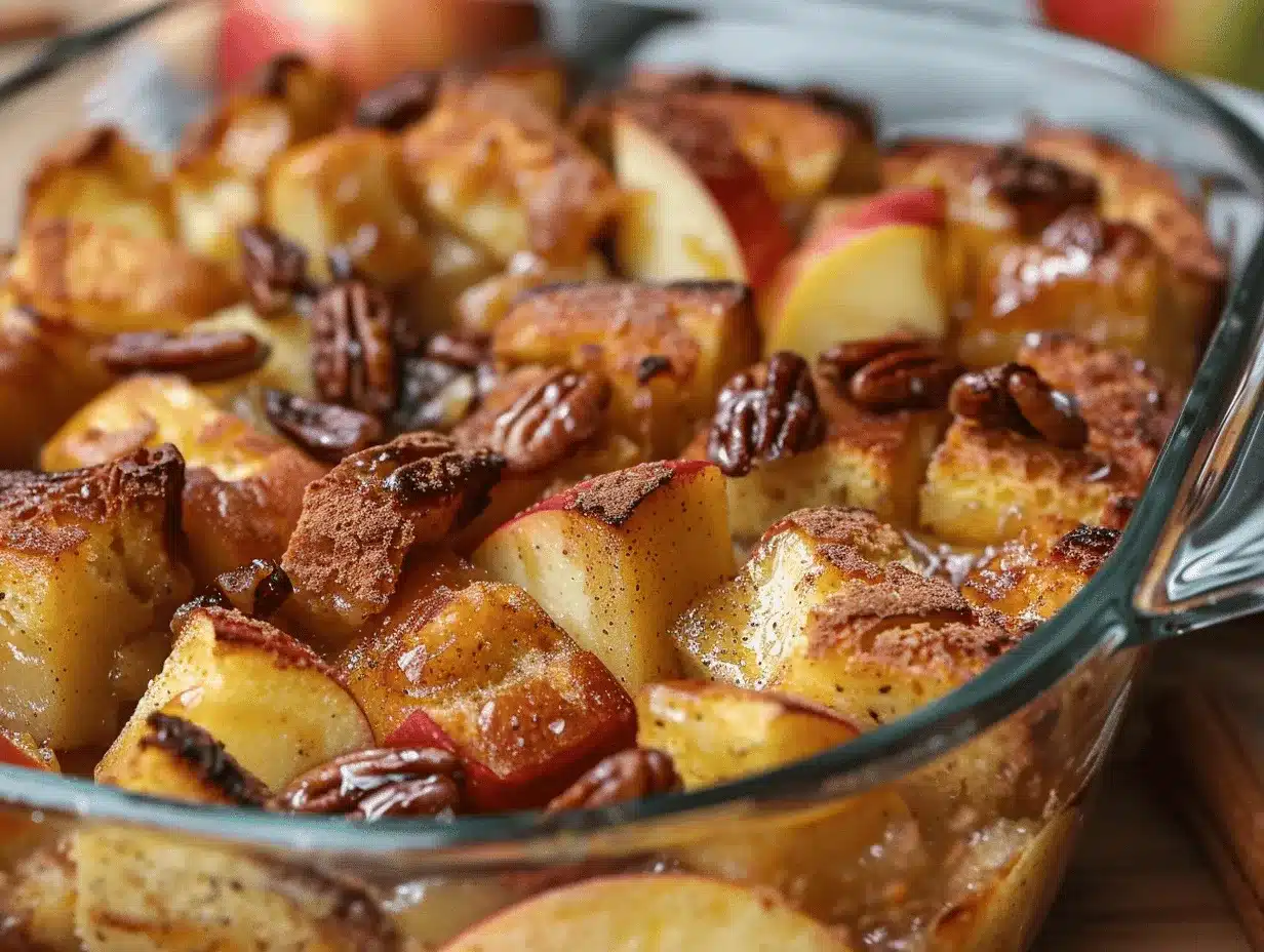 cinnamon apple French toast casserole preparation steps