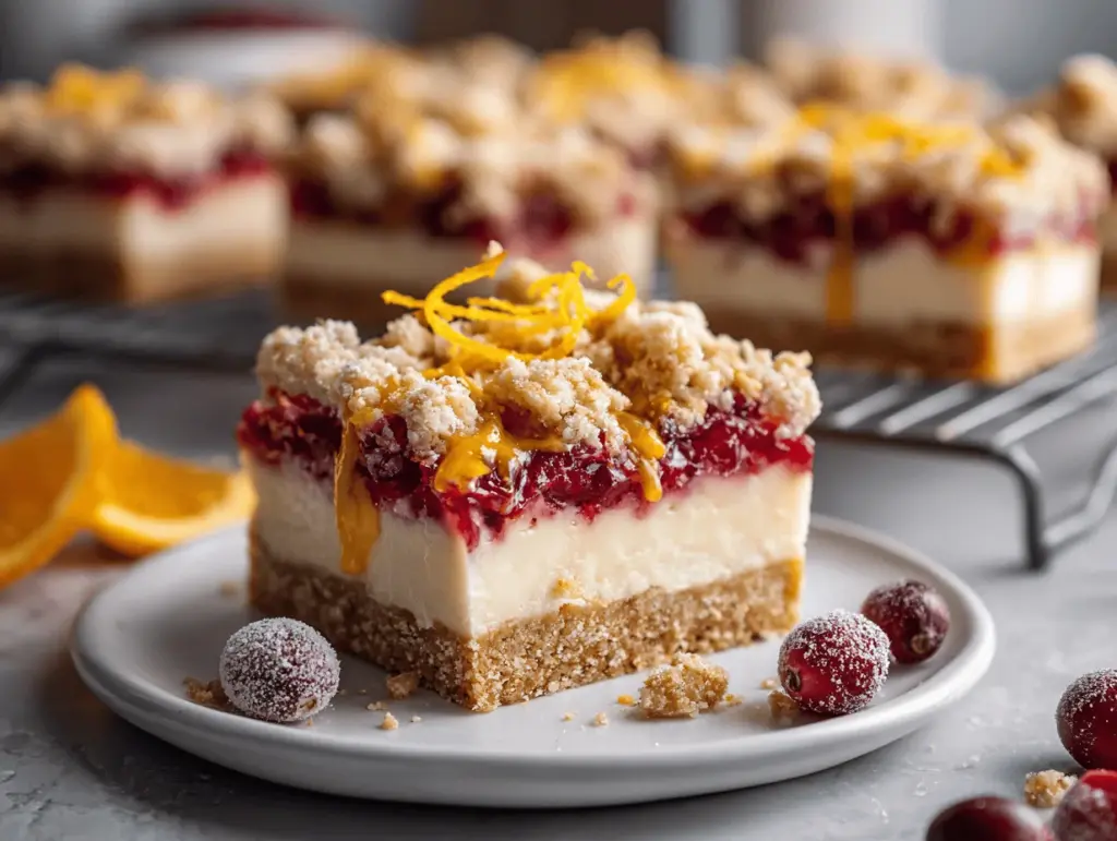 cranberry orange crumble bars - featured image