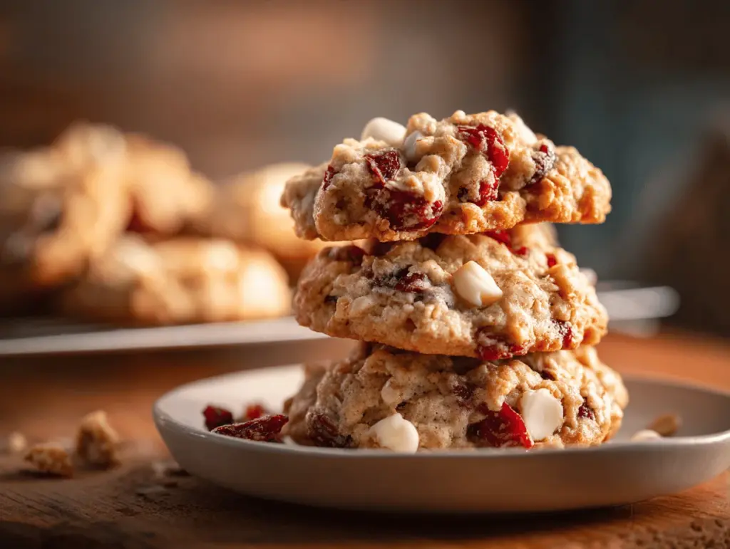 cranberry white chocolate oatmeal cookies - featured image