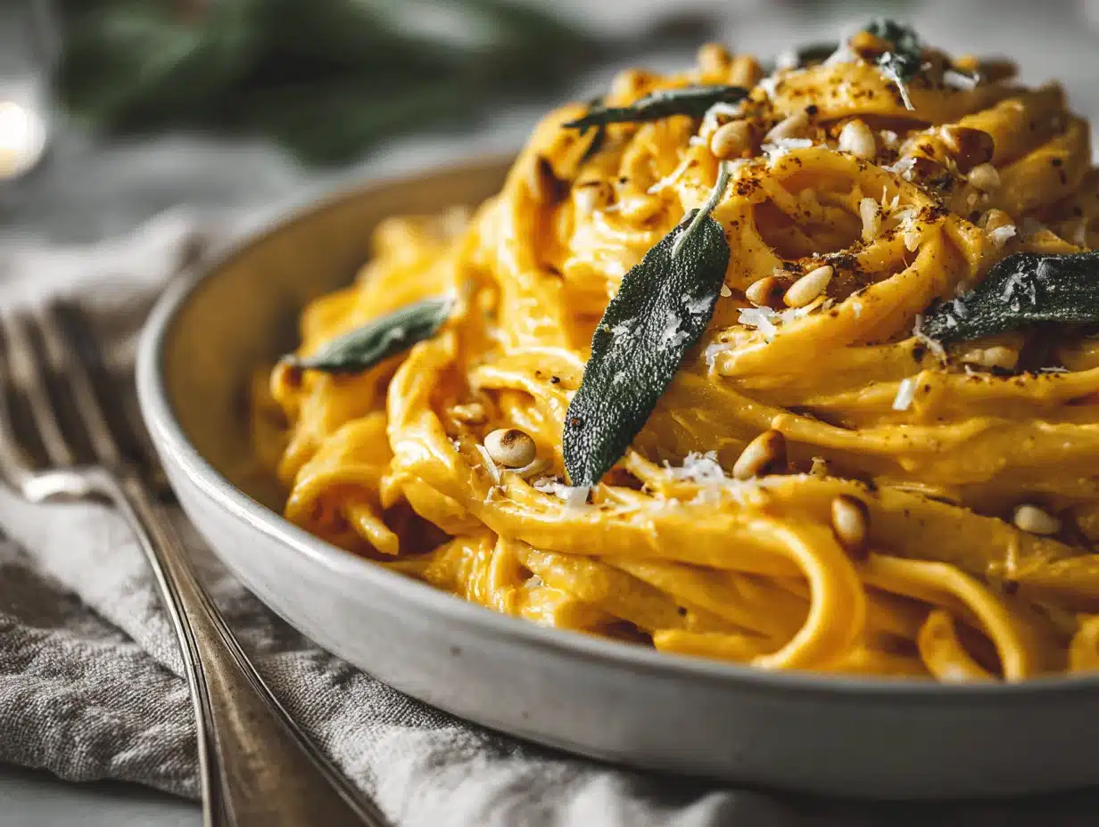 creamy butternut squash sage pasta - featured image
