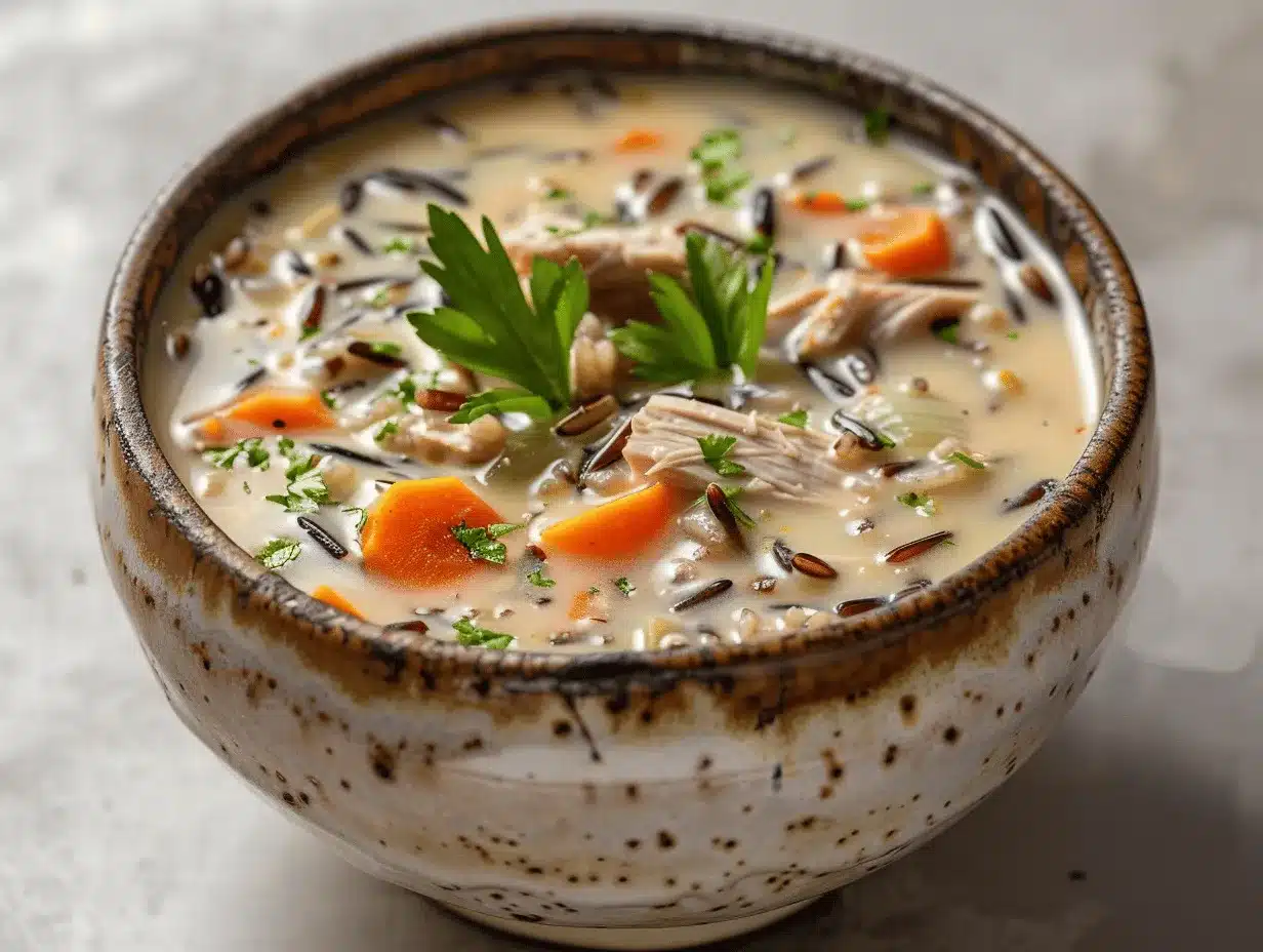 creamy wild rice and turkey soup preparation steps