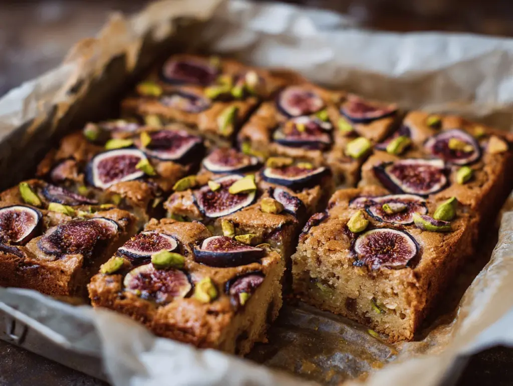 fig and pistachio blondies - featured image