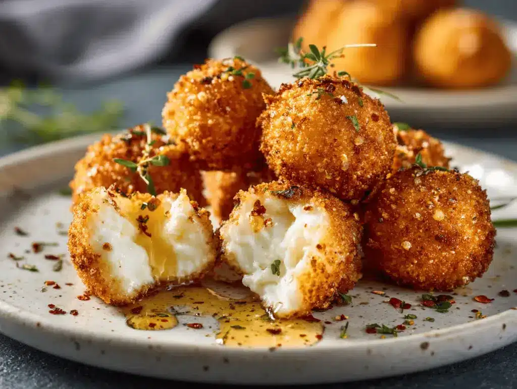 fried goat cheese balls - featured image