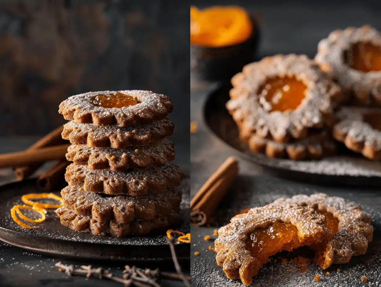 gingerbread Linzer cookies preparation steps