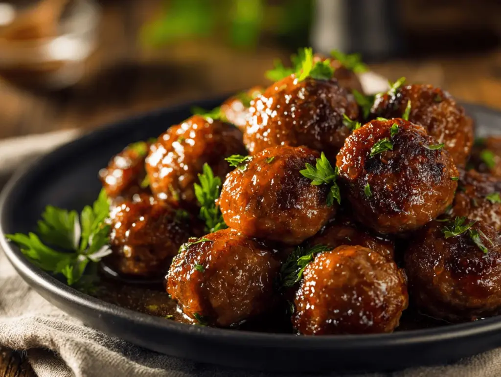 honey glazed meatballs - featured image