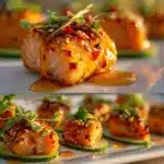 hot honey glazed salmon bites - featured image