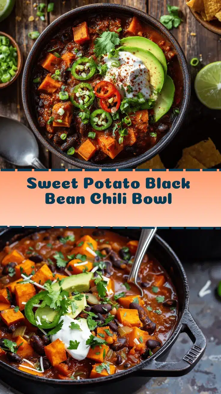 loaded sweet potato and black bean chili bowl recipe