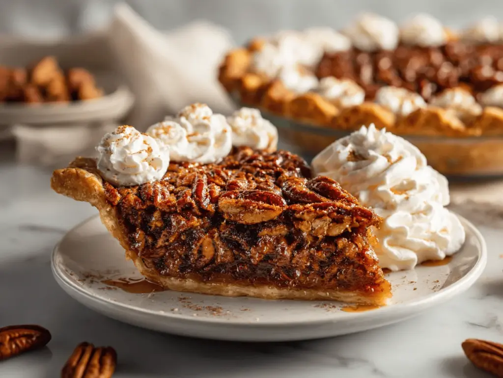 maple bourbon pecan pie - featured image