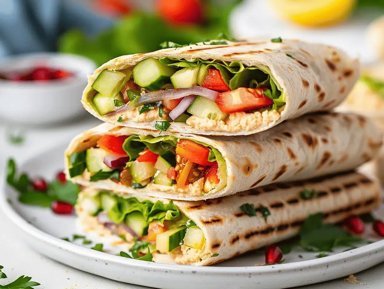 Mediterranean Hummus Wrap preparation steps