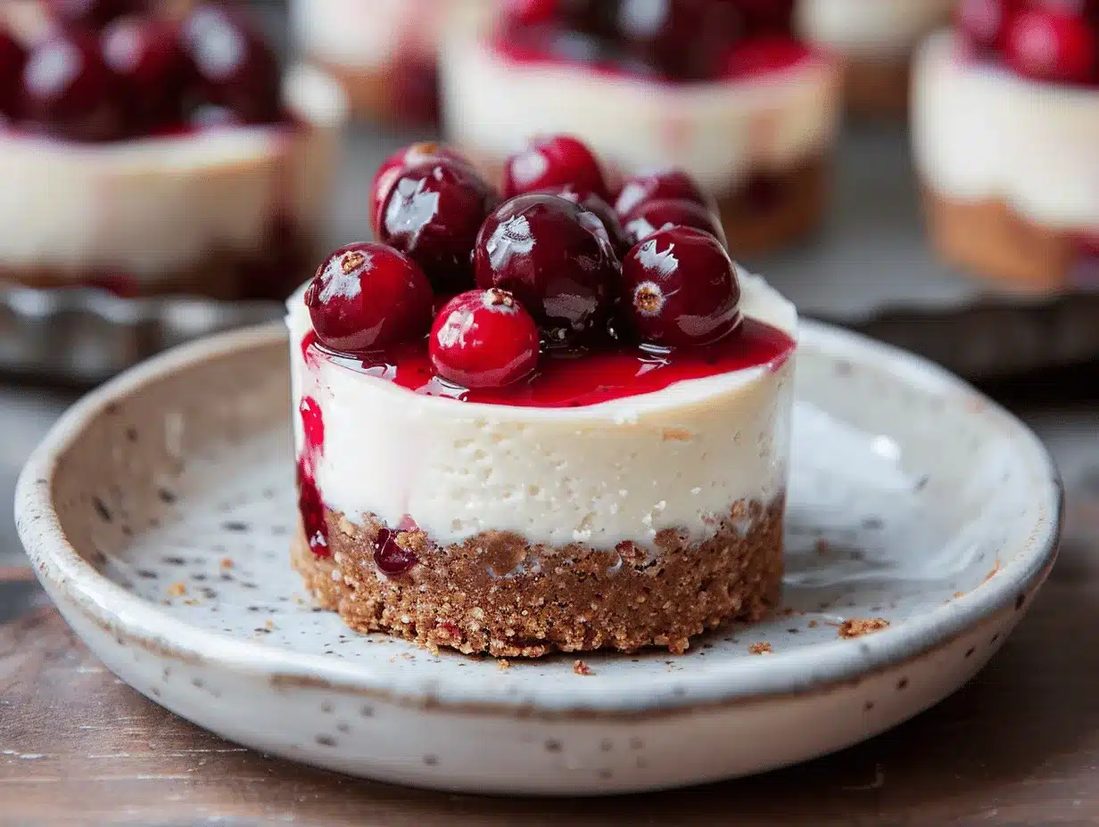 mini cranberry-gingersnap cheesecakes preparation steps