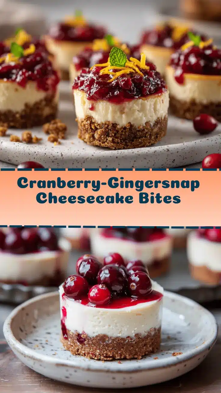 mini cranberry-gingersnap cheesecakes recipe