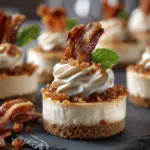 mini maple bacon cheesecakes - featured image