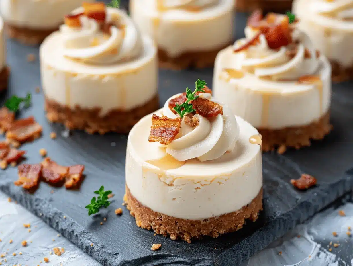 mini maple bacon cheesecakes preparation steps