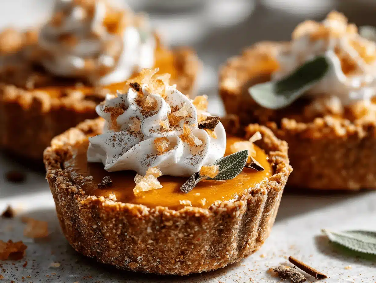 mini no-bake pumpkin chai pies - featured image