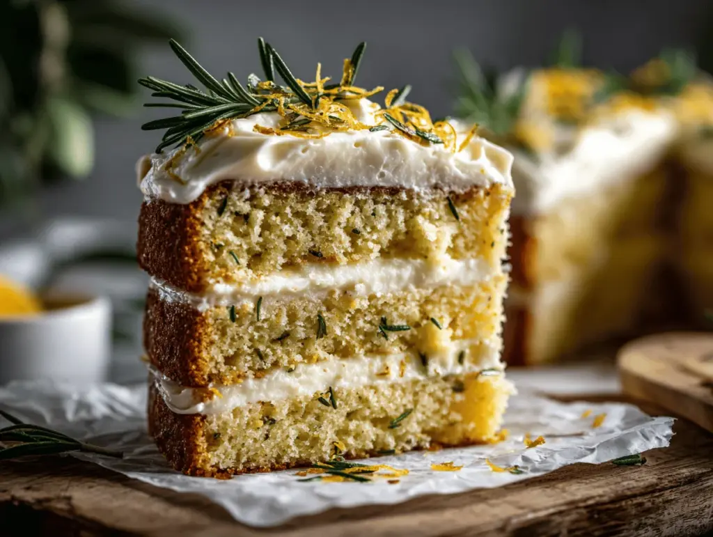 olive oil rosemary cake - featured image