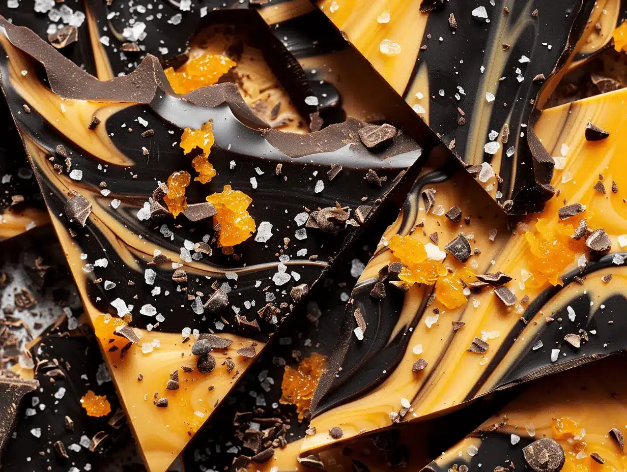 orange and black chocolate bark preparation steps