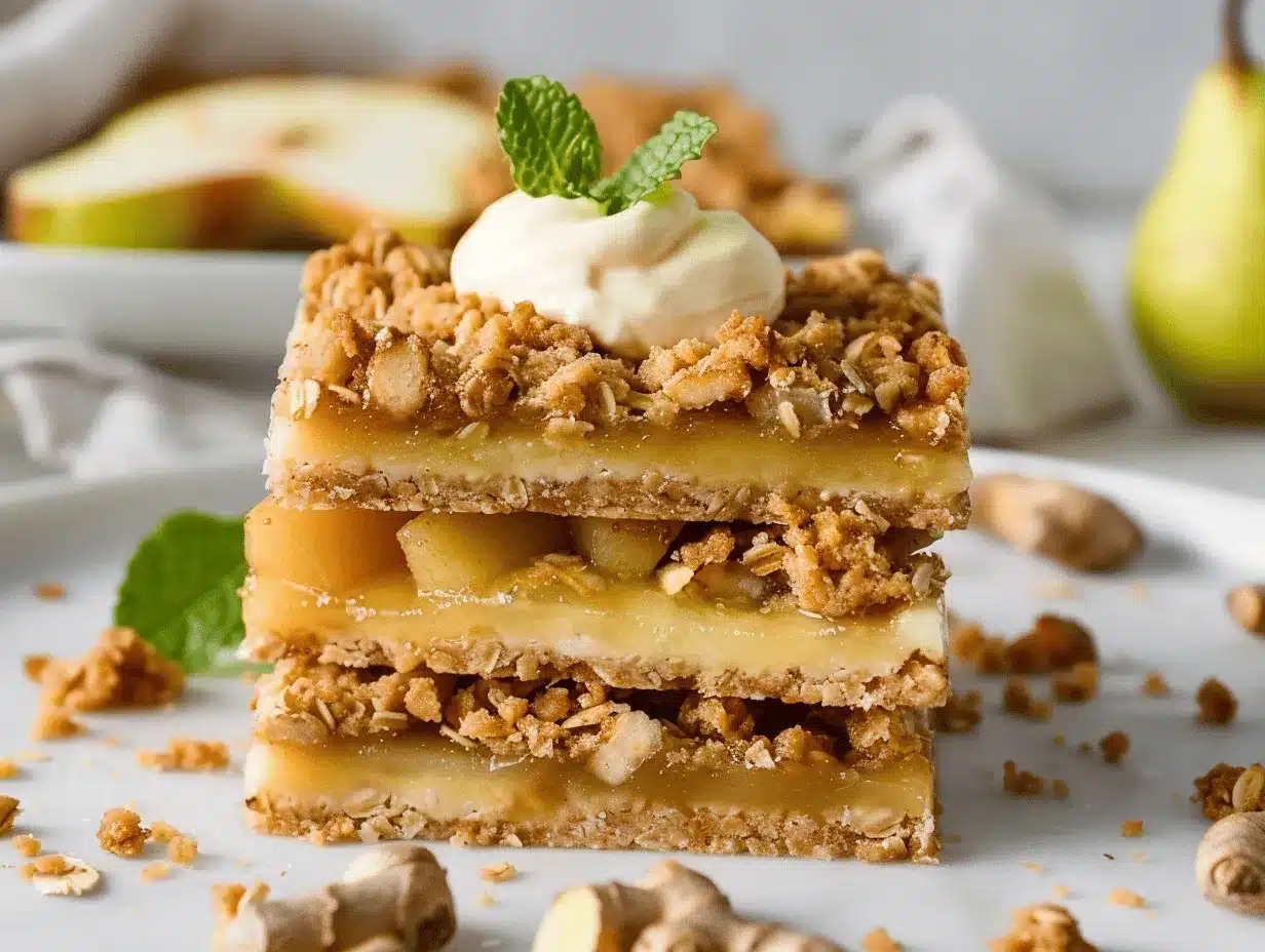 pear and ginger crumble bars preparation steps