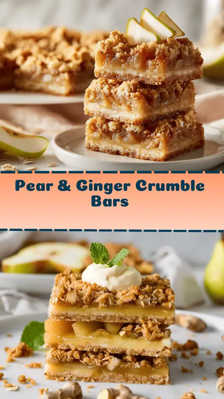 pear and ginger crumble bars recipe