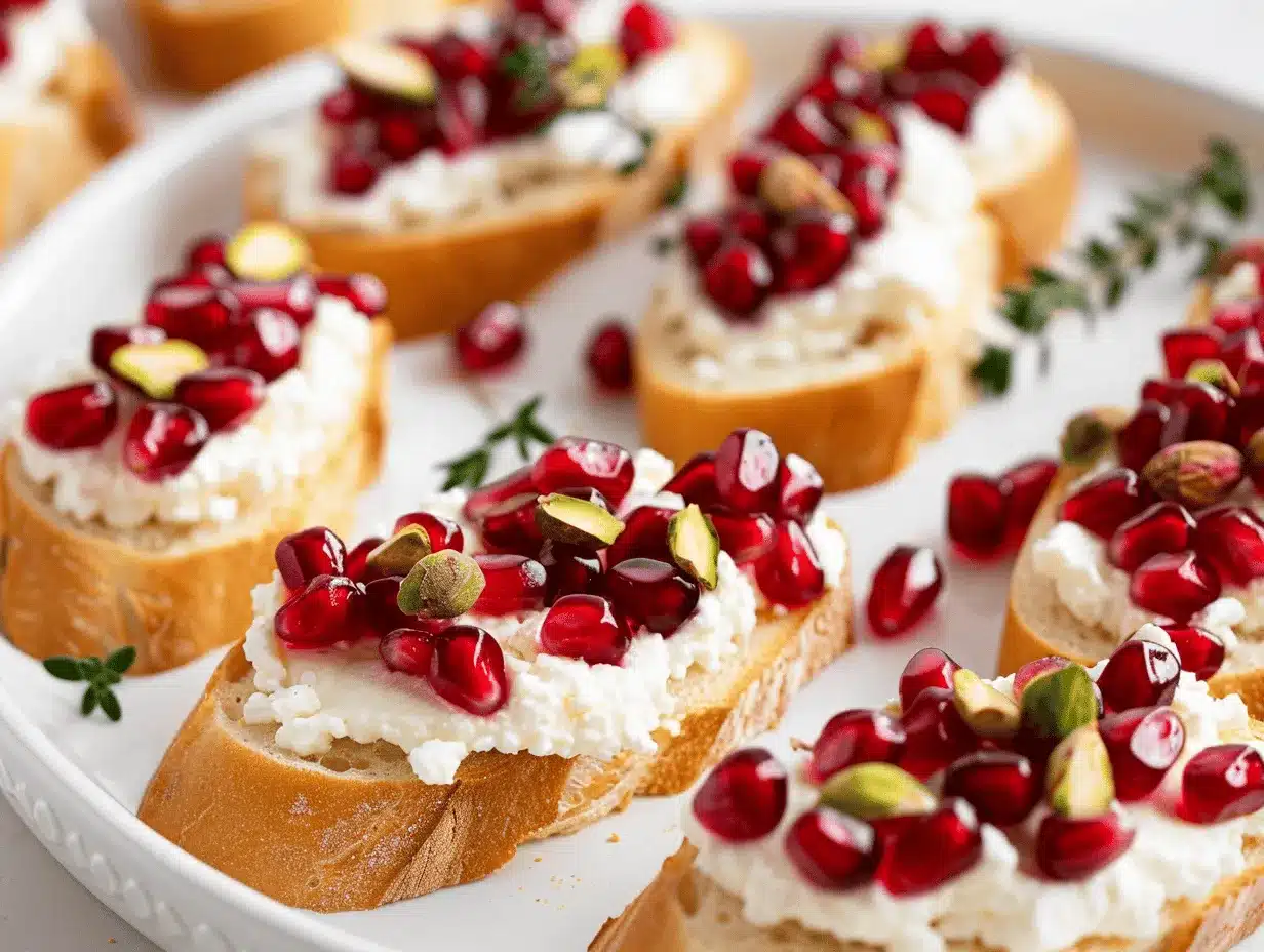 pomegranate goat cheese crostini preparation steps