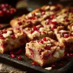 pomegranate white chocolate blondies - featured image