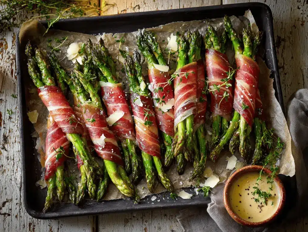 prosciutto-wrapped asparagus - featured image