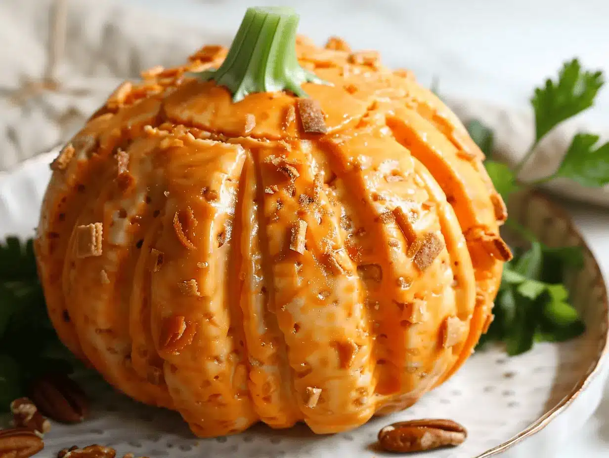 pumpkin shaped cheese ball preparation steps