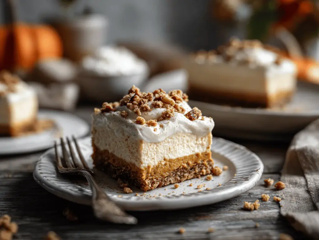 pumpkin spice cheesecake bars - featured image