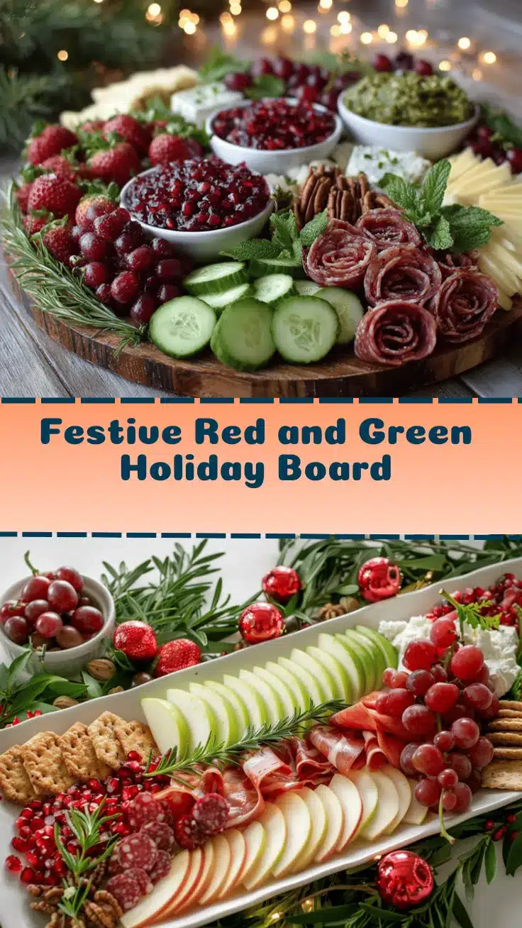 red and green holiday board recipe