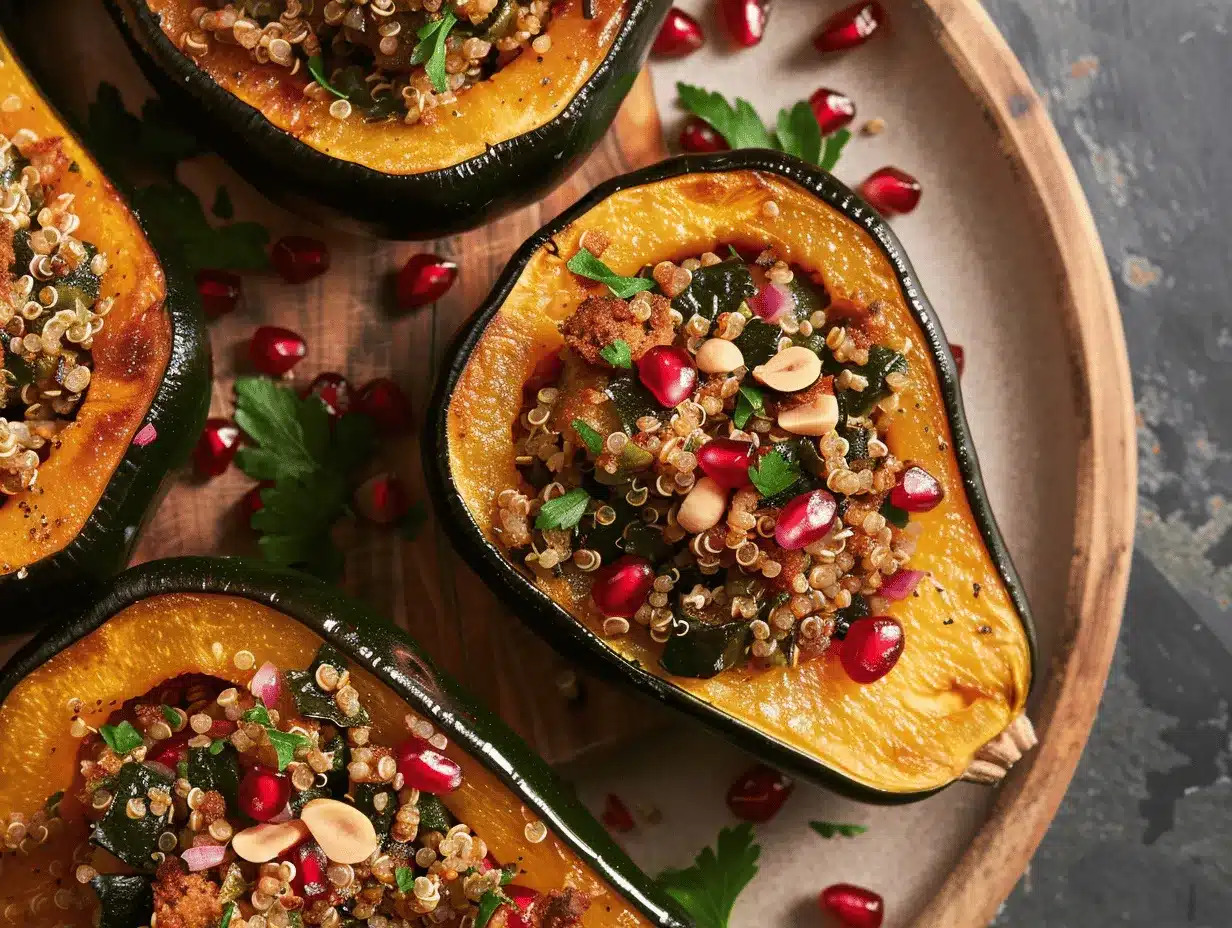 roasted acorn squash with quinoa stuffing preparation steps