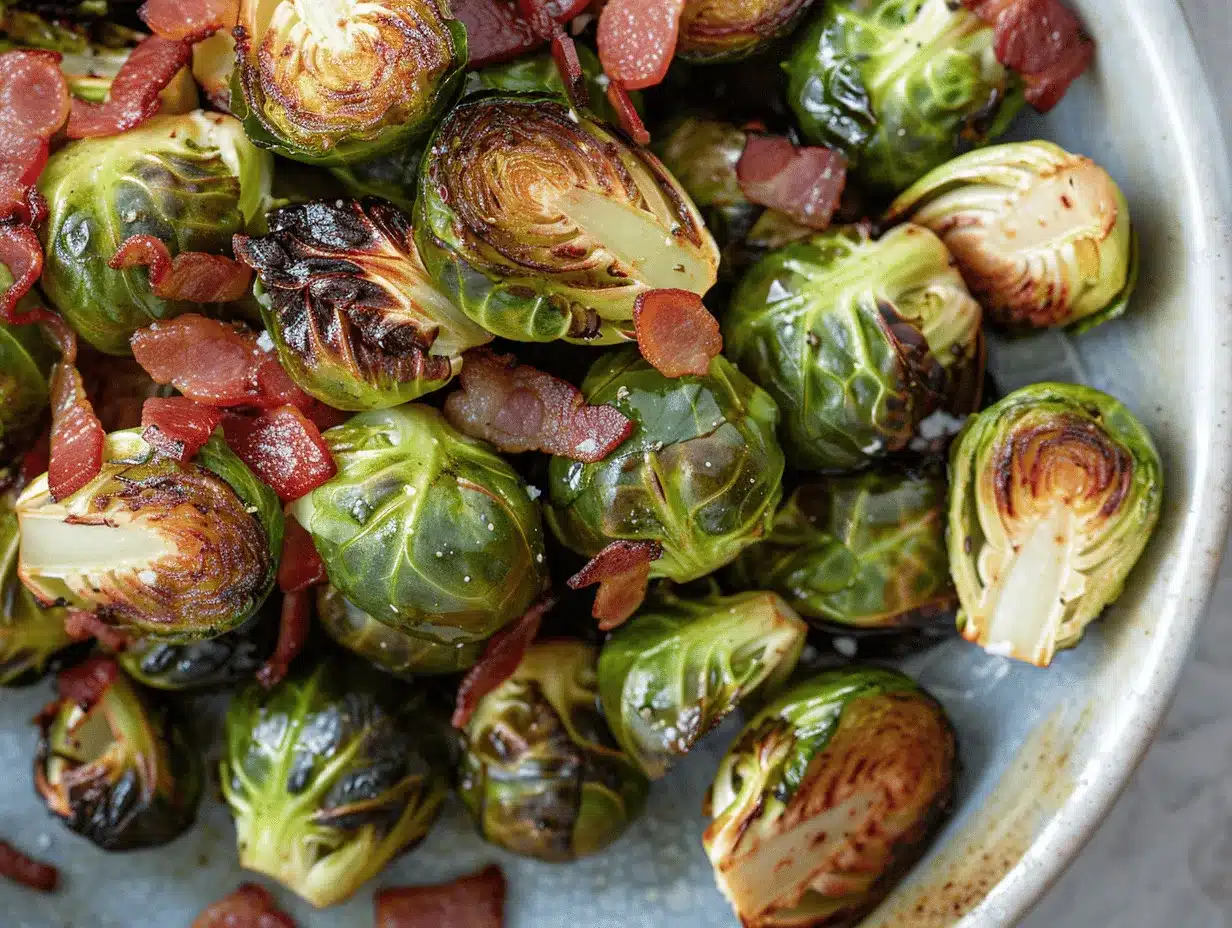 roasted Brussels sprouts with bacon preparation steps