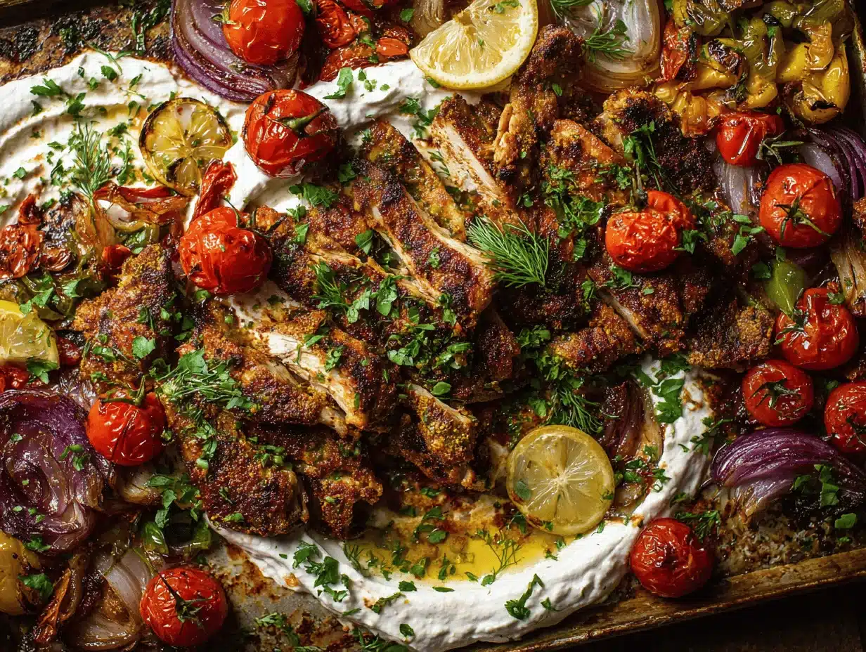 sheet pan chicken shawarma - featured image