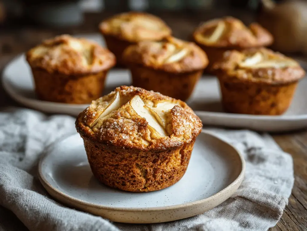 spiced pear and cardamom muffins - featured image