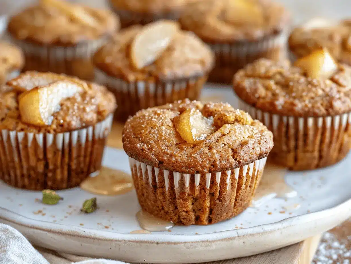 spiced pear and cardamom muffins preparation steps