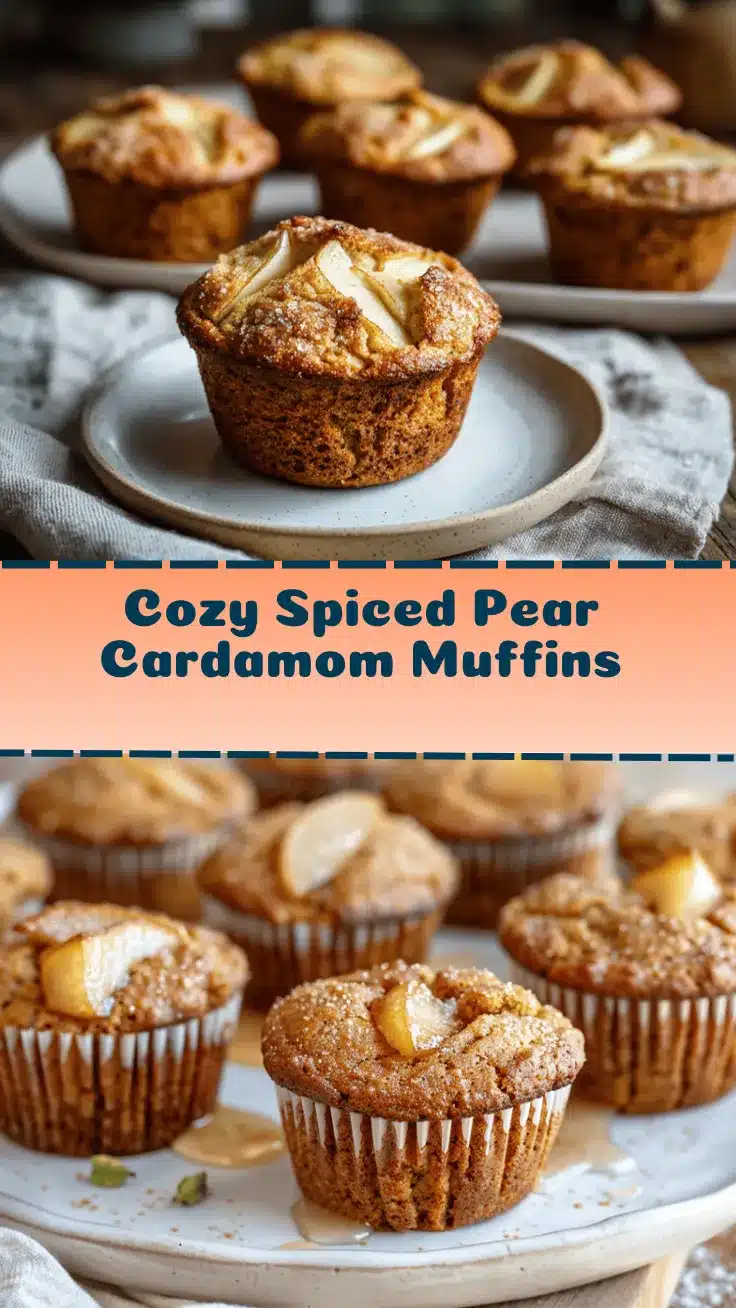 spiced pear and cardamom muffins recipe
