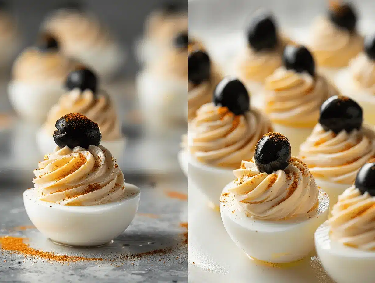 Spider Deviled Eggs preparation steps