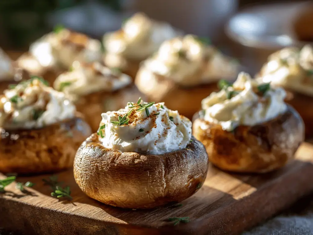 stuffed mushrooms with cream cheese - featured image